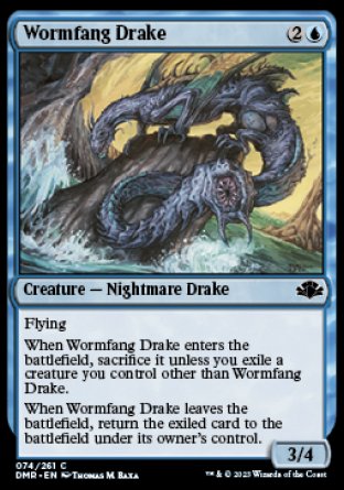 (074) Magic The Gathering Dominaria Remastered Single: Wormfang Drake Holo Common