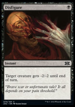 (074) Magic The Gathering Double Masters 2022 Single: Disfigure  Common