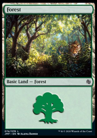 (074) Magic The Gathering Jumpstart Single: Forest (V.5) Holo Land