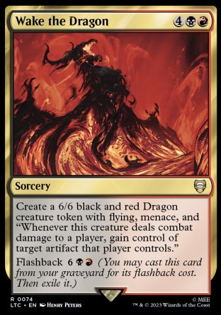 (074) Magic The Gathering Commander: The Lord of the Rings: Tales of Middle-earth Single: Wake the Dragon  Rare