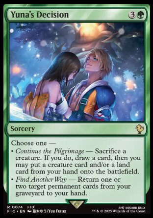 (074) Magic The Gathering Commander: Magic: The Gathering - FINAL FANTASY Single: Yuna's Decision  Rare