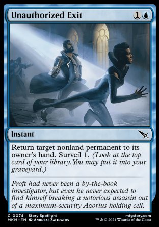 (074) Magic The Gathering Murders at Karlov Manor Single: Unauthorized Exit  Common