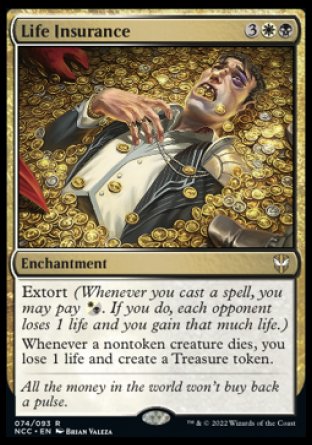 (074) Magic The Gathering Commander: Streets of New Capenna Single: Life Insurance  Rare