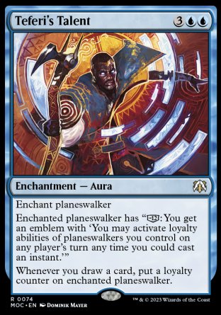 (074) Magic The Gathering Commander: March of the Machine Single: Teferi's Talent Holo Rare