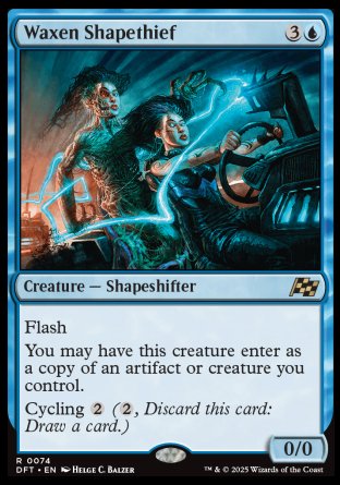 (074) Magic The Gathering Aetherdrift Single: Waxen Shapethief Holo Rare