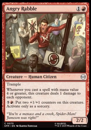 (075) Magic The Gathering Magic: The Gathering | Marvel's Spider-Man Single: Angry Rabble Holo Common