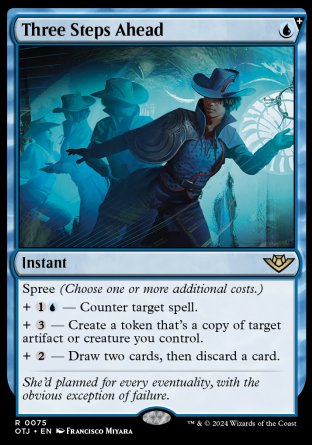 (075) Magic The Gathering Outlaws of Thunder Junction Single: Three Steps Ahead  Rare