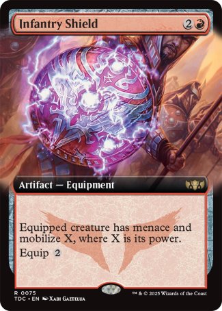 (075) Magic The Gathering Commander: Tarkir: Dragonstorm: Extras Single: Infantry Shield  Rare