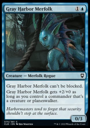 (075) Magic The Gathering Commander Legends: Battle for Baldur's Gate Single: Gray Harbor Merfolk  Common