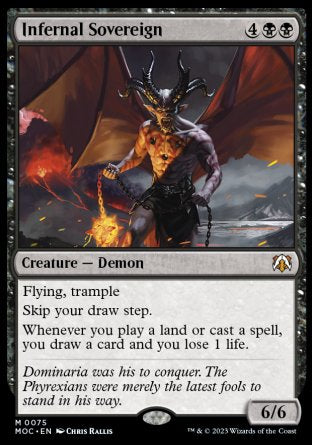 (075) Magic The Gathering Commander: March of the Machine Single: Infernal Sovereign Holo Mythic