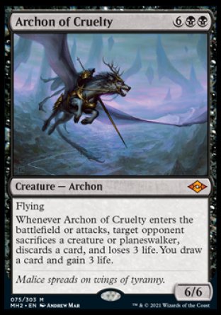(075) Magic The Gathering Modern Horizons 2 Single: Archon of Cruelty  Mythic