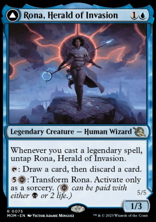 (075) Magic The Gathering March of the Machine Single: Rona, Herald of Invasion // Rona, Tolarian Obliterator  Rare