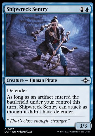 (075) Magic The Gathering The Lost Caverns of Ixalan Single: Shipwreck Sentry Holo Common