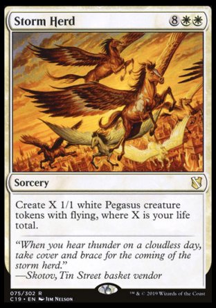 (075) Magic The Gathering Commander 2019 Single: Storm Herd  Rare