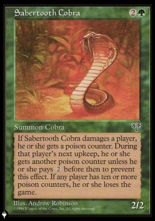(238) Magic The Gathering The List Single: Sabertooth Cobra  Common