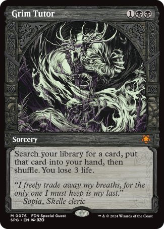 (076) Magic The Gathering Special Guests Single: Grim Tutor Holo Mythic