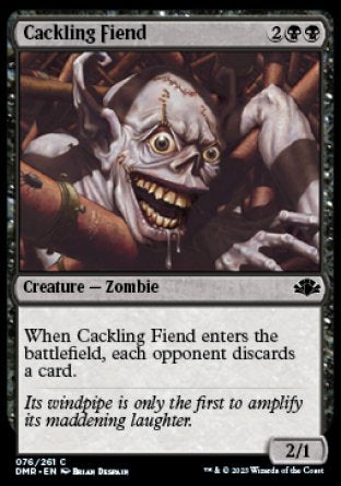 (076) Magic The Gathering Dominaria Remastered Single: Cackling Fiend  Common