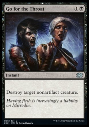 (076) Magic The Gathering Double Masters 2022 Single: Go for the Throat  Uncommon