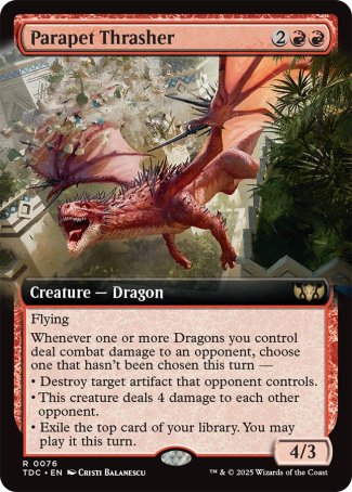 (076) Magic The Gathering Commander: Tarkir: Dragonstorm: Extras Single: Parapet Thrasher  Rare