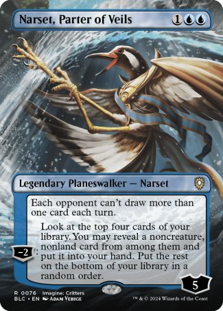 (076) Magic The Gathering Commander: Bloomburrow: Extras Single: Narset, Parter of Veils  Rare
