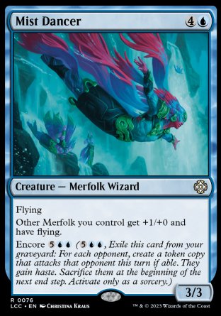 (076) Magic The Gathering Commander: The Lost Caverns of Ixalan Single: Mist Dancer  Rare