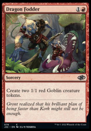 (076) Magic The Gathering Jumpstart 2022 Single: Dragon Fodder (V.1)  Common