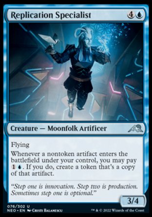 (076) Magic The Gathering Kamigawa: Neon Dynasty Single: Replication Specialist  Uncommon