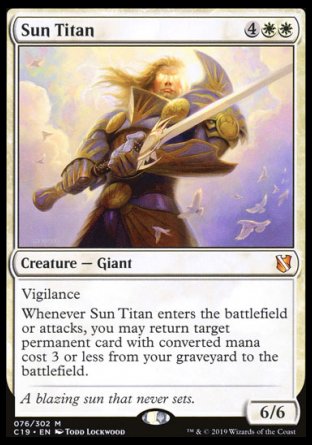 (076) Magic The Gathering Commander 2019 Single: Sun Titan  Mythic