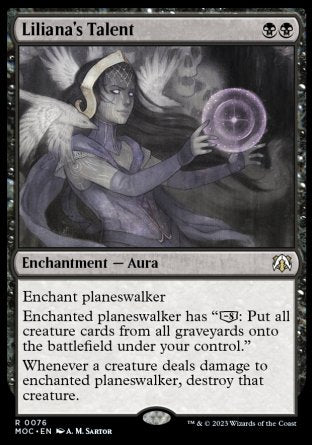 (076) Magic The Gathering Commander: March of the Machine Single: Liliana's Talent Holo Rare