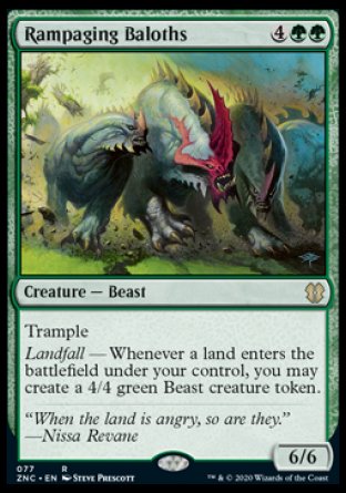 (077) Magic The Gathering Commander: Zendikar Rising Single: Rampaging Baloths Holo Rare