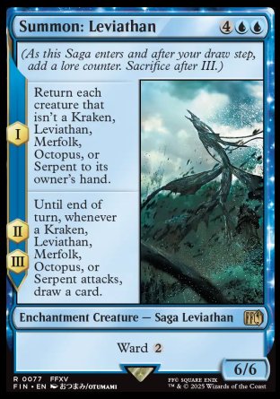 (077) Magic The Gathering Magic: The Gathering - FINAL FANTASY Single: Summon: Leviathan  Rare