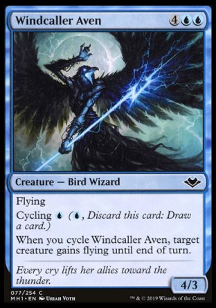 (077/254) Magic The Gathering Modern Horizons Single: Windcaller Aven  Common