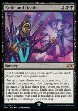 (077) Magic The Gathering Unfinity Single: Knife and Death  Rare