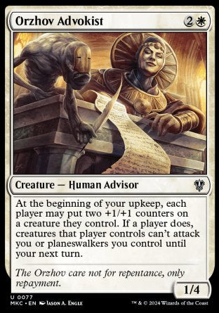 (077) Magic The Gathering Commander: Murders at Karlov Manor Single: Orzhov Advokist  Uncommon
