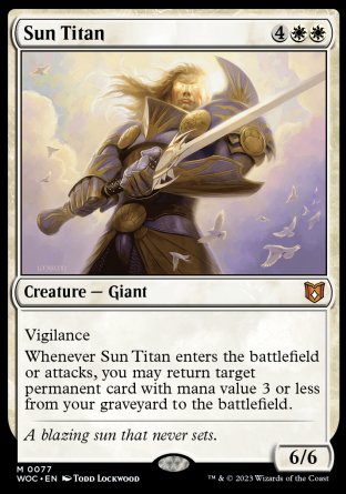 (077) Magic The Gathering Commander: Wilds of Eldraine Single: Sun Titan  Mythic