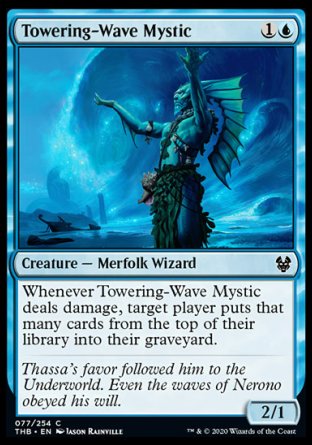 (077/254) Magic The Gathering Theros Beyond Death Single: Towering-Wave Mystic Holo Common