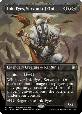 (077) Magic The Gathering Commander: Bloomburrow: Extras Single: Ink-Eyes, Servant of Oni  Rare
