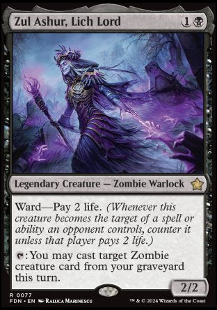 (077) Magic The Gathering Magic: The Gathering Foundations Single: Zul Ashur, Lich Lord Holo Rare