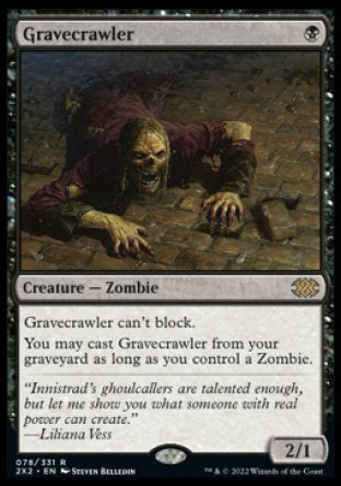 (078) Magic The Gathering Double Masters 2022 Single: Gravecrawler  Rare