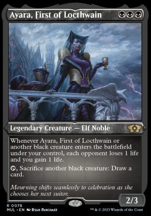 (078) Magic The Gathering Multiverse Legends Single: Ayara, First of Locthwain (V.2) Holo Rare
