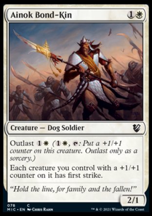 (078) Magic The Gathering Commander: Innistrad: Midnight Hunt Single: Ainok Bond-Kin Holo Common