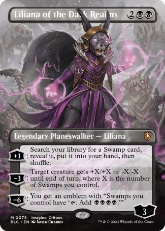 (078) Magic The Gathering Commander: Bloomburrow: Extras Single: Liliana of the Dark Realms (V.1) Holo Mythic