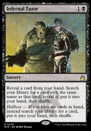 (078) Magic The Gathering Ravnica Remastered Single: Infernal Tutor  Holo Rare