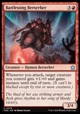 (078) Magic The Gathering Magic: The Gathering Foundations Single: Battlesong Berserker  Uncommon