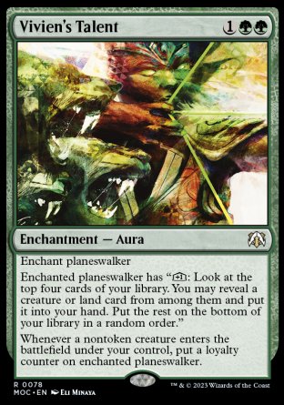 (078) Magic The Gathering Commander: March of the Machine Single: Vivien's Talent  Rare