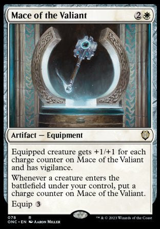 (078) Magic The Gathering Commander: Phyrexia: All Will Be One Single: Mace of the Valiant  Rare