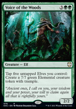 (078) Magic The Gathering Commander: Kaldheim Single: Voice of the Woods  Rare