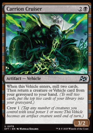 (078) Magic The Gathering Aetherdrift Single: Carrion Cruiser Holo Uncommon