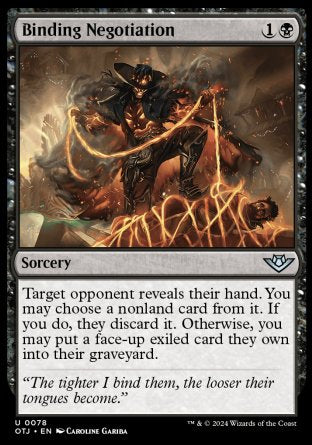 (078) Magic The Gathering Outlaws of Thunder Junction Single: Binding Negotiation  Holo Uncommon