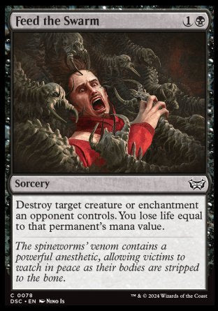 (078) Magic The Gathering Commander: Duskmourn: House of Horror Single: Feed the Swarm  Common